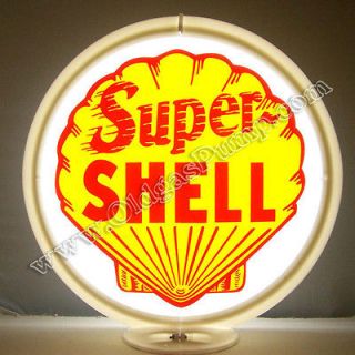 SUPER SHELL GASOLINE & OIL GAS PUMP GLOBE SIGN FREE S&H G 176