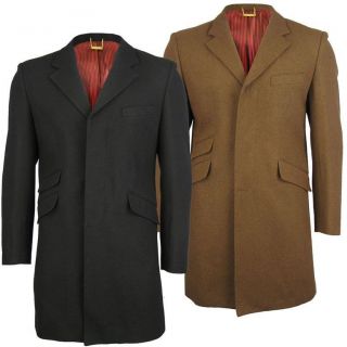 Mens Voeut Montana Formal Melton Crombie Jacket/ Over Coat Wool Rich