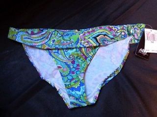 ABS by Allen B. Schwartz Mosaic Bikini Bottoms Size 12 NWT Jeweled