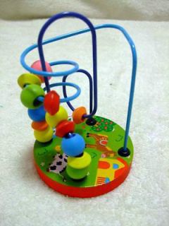 New Baby wooden toy Mini around the beads Wire maze Amazing