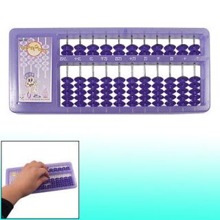 Purple Frame 11 Column 77 Beads Abacus Counter Math Educational Toy