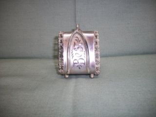 Antique Toronto Silver Plate Wishbone Best Wishes Napkin Ring