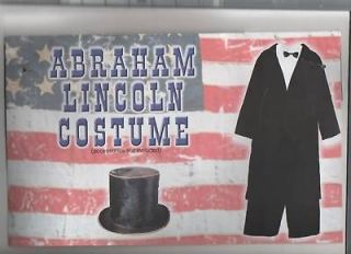 ABRAHAM LINCOLN HALLOWEEN COSTUME KIDS YOUTH LARGE