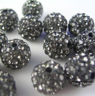 Wholesale 40pcs 12MM CZ Crystal beads FOR Pave Disco Ball Gray color