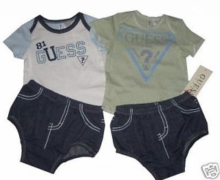 GUESS KIDS~2PC~SHIRT ~DIAPER COVER~SHORTS~B ABY BOYS~3/6 or 6/9 MONTHS