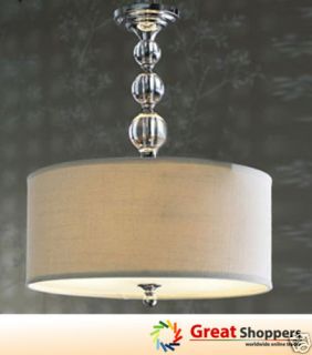 Lampshade Crystal Cord Ceiling Light Pendant Lamp Lighting Fixture