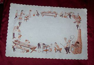 Vintage Placemat Paper Barbecue 50s Family Picnic Kitchen Table RETRO