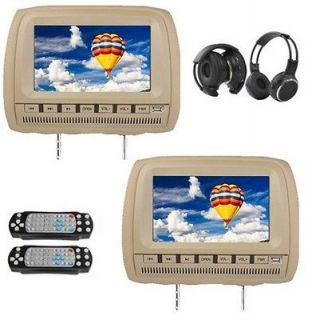 inch Headrest Car CD DVD Players LCD Monitor Wireless Game IR Headsets