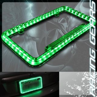 12v 54 Green LED Lighting Acrylic Plastic License Plate Cover Frame