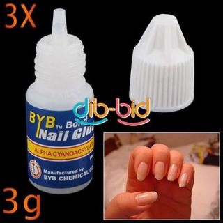 Acrylic Nail Art Glue French False Tips Manicure 3 X 3g