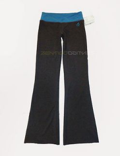 GREEN APPLE Gray Eco Friendly Active Blue Flare Bamboo Yoga Pants S M