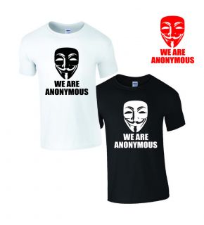 WE ARE ANONYMOUS TSHIRT PIPA SOPA ACTA V for Vendetta Hackers T Shirt