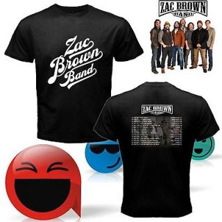 NEW ZAC BROWN BAND TOUR DATES 2013 TWO SIDE BLACK TEE SHIRT S,M,L,XL