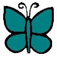 30 Custom Simple Teal Butterfly Personalized Address Labels