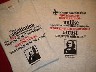 Right to Bear Arms ~ T shirt ~ James Madison & Samuel Adams Quotes