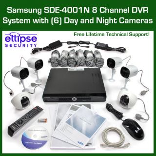 SDE 4001 8 Channel DVR Security System with 6 Cameras, Night Vision