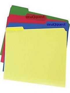 POLY PLASTIC FILE FOLDERS 1/3 Cut Top Tab Letter COLOR Assorted 24pk