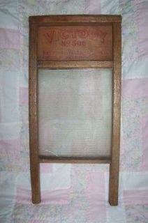 Vintage Wooden & Glass Wash Board *Victory #508* 18 x 8.5 (Many