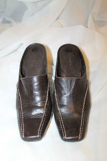 Aerosoles Sz 10M Brown Leather w/ white Stitching, Slip on Heel 3