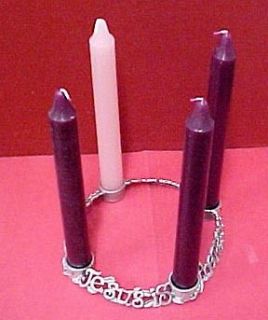   PEWTER ADVENT WREATH w/ CANDLES