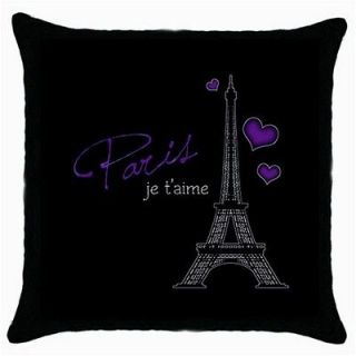 Paris Je Taime Throw Pillow Cushion Cover Decor ~ Patio, Lounge, Den