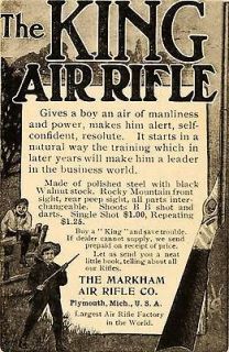 1905 Ad Markham Air Rifle King Antique BB Gun Plymouth   ORIGINAL