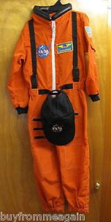 Astronaut NASA Orange Hat Jupsuit Halloween Dress Up Costume Boys Size