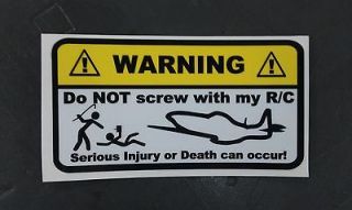RC PLANE Warning Decals for your nitro electric gas cox os blade