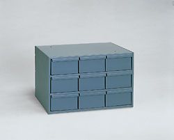 Storage Cabinet, Metal, Gray, 9 Drawer, Durham, for parts storage