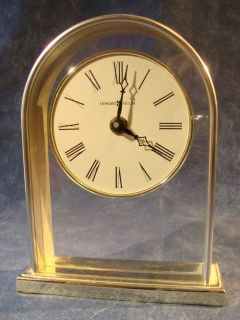 Miller Reminisce Table Clock Executive Desk Top Mantel Brass 613 118A