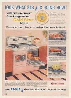 1961 OKeefe & Merritt Gas Range AGA Gold Star Award Ad