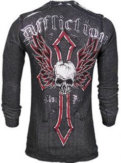 AFFLICTION LIVE FAST ELITE REVERSIBLE THERMAL SILVER FOIL SIZE M NWT