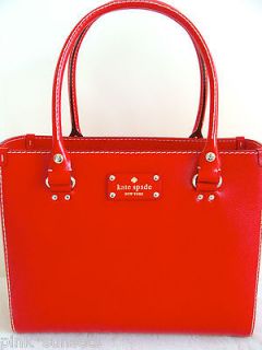 KATE SPADE Wellesley Quinn Geranium Red Leather Tote Bag Handbag $398