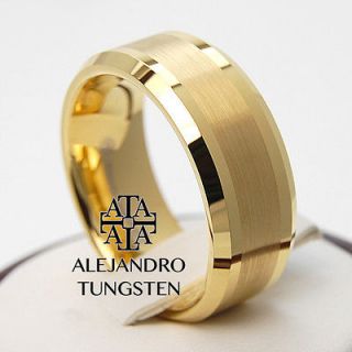 Newly listed Alejandro Tungsten Carbide Ring 18K Gold Brushed Superb
