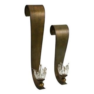 IMAX Aldous Iron and Glass Flower Wall Sconces (Set of 2) 87028 2