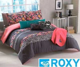 ROXY Samantha Floral 5 piece Comforter Set with Body Pillow and Throw