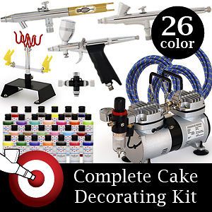 Airbrush Food Cake Decorating Kit 26 Color Supplies Set