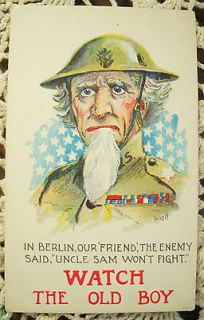 WWII Uncle Sam Signed Postcard Bernard Wall