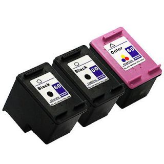 3pk HP 60 Ink For Photosmart e All in One D110a Printer