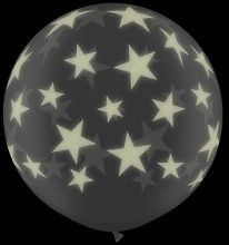 36 (3) Glow in the Dark Stars A Round Latex Balloon