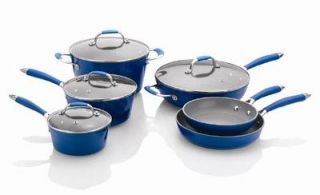 10 Piece Induction Ready Forged Aluminum Cookware Set B Blue N