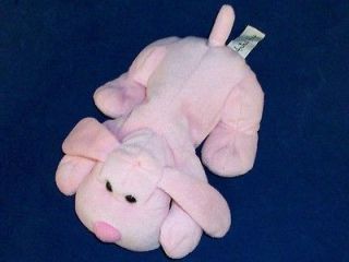 ANIMAL ALLEY Toy R Us Pink PUPPY DOG lying flat Plush LOVEY