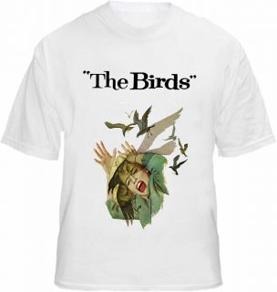 The Birds T shirt Retro Hitchcock Film Movie Poster Tee