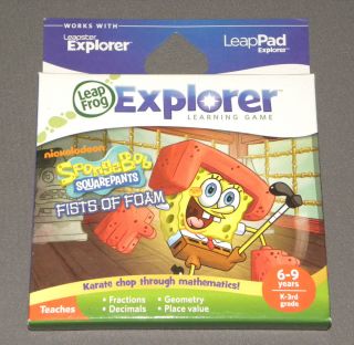 Squarepants Fists of Foam Math Game Leap Frog Pad LeapPad 2 Explorer