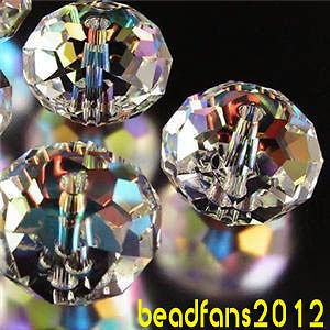 300pcs 5040 4mm Free Ship Rondelle Swarovski Crystal Beads AB Color