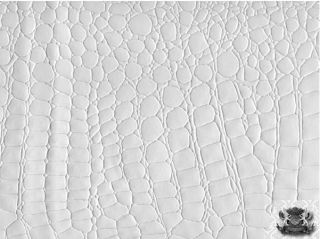 CROCODILE VINYL WHITE FABRIC FAUX LEATHER UPHOLSTERY