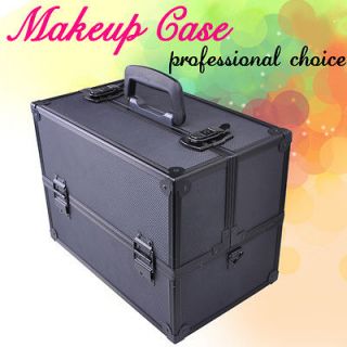 Pro Aluminum Makeup Case Box Cosmetic Train Storage Trays Key Lock