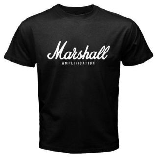 New *MARSHALL AMP GUITAR DRUM Logo Symbol Mens Black T shirt Size S