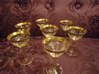 Tiffin Stemware Glasses Athens Diana Gold Rimmed Glasses Mandarin