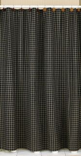 Primitive Sturbridge Fabric Shower Curtain Black Tan Park Designs Nice